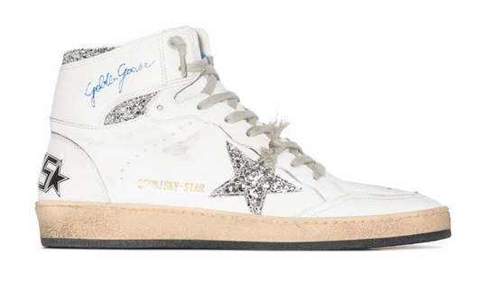 Golden Goose Sky Star Plata Botita Glitter