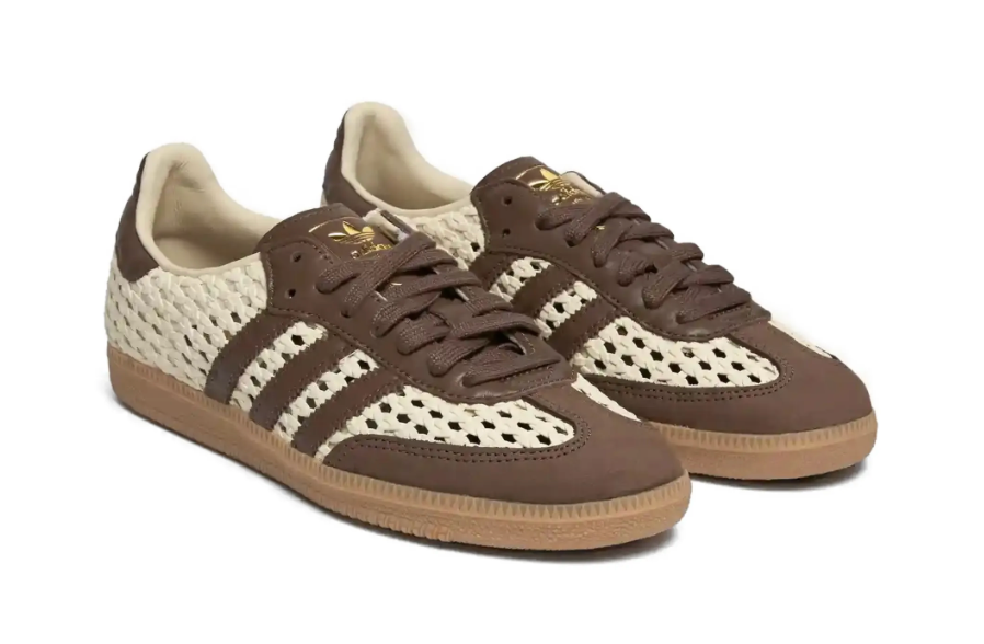 Tenis Samba Tejido Café Crema — Estilo Crochet