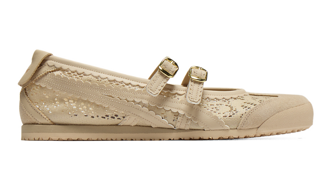 Onitsuka Tiger Ballet TGRS Beige | Mary Jane vista lateral