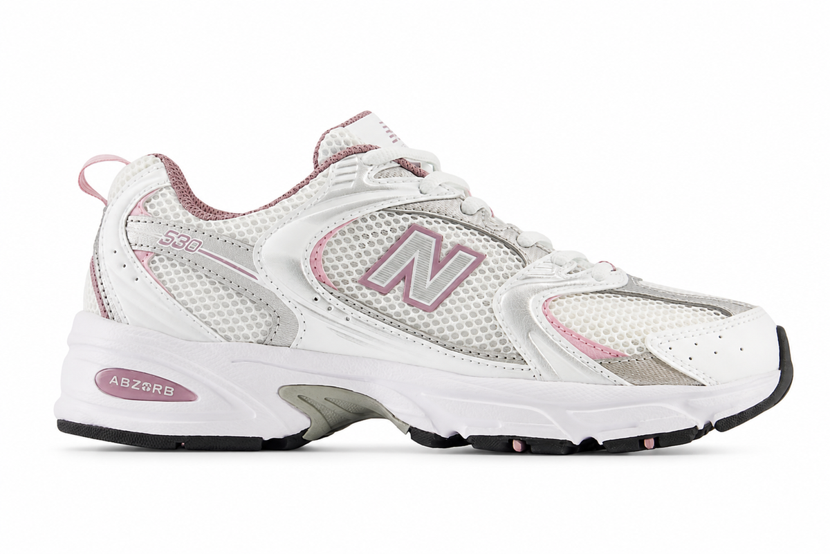 New Balance 530 Blanco Rosa vista lateral