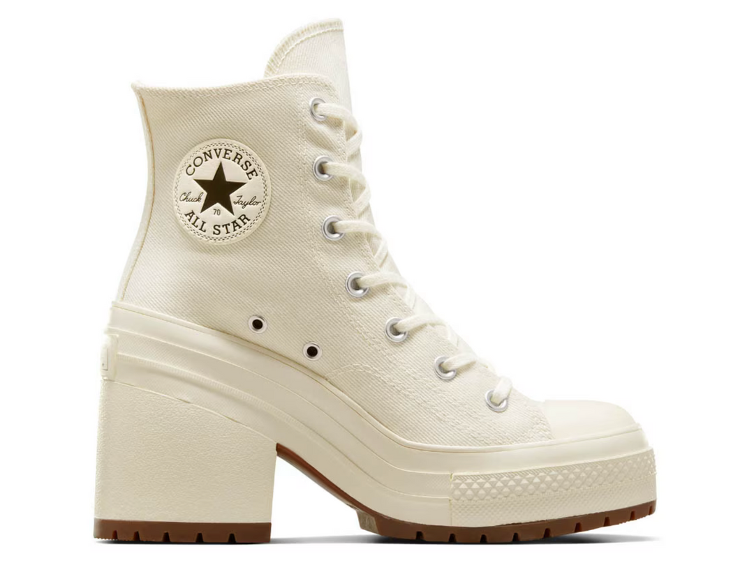 Converse de plataforma con tacón color crema mujer México – botín con suela elevada y tacón ancho
