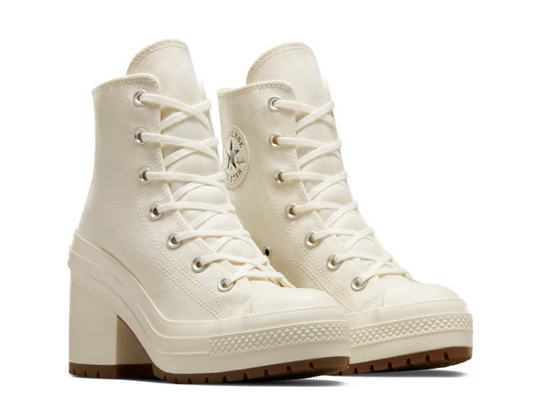 Converse de plataforma con tacón color crema mujer México – botín con suela elevada y tacón ancho