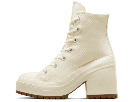Converse de plataforma con tacón color crema mujer México – botín con suela elevada y tacón ancho