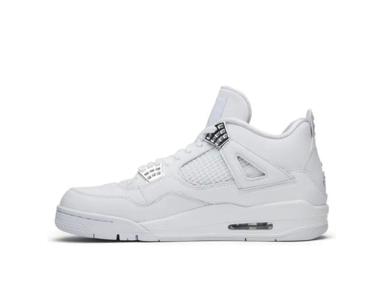Air Jordan 4 Pure Money tenis Jordan blancos con detalles metálicos México