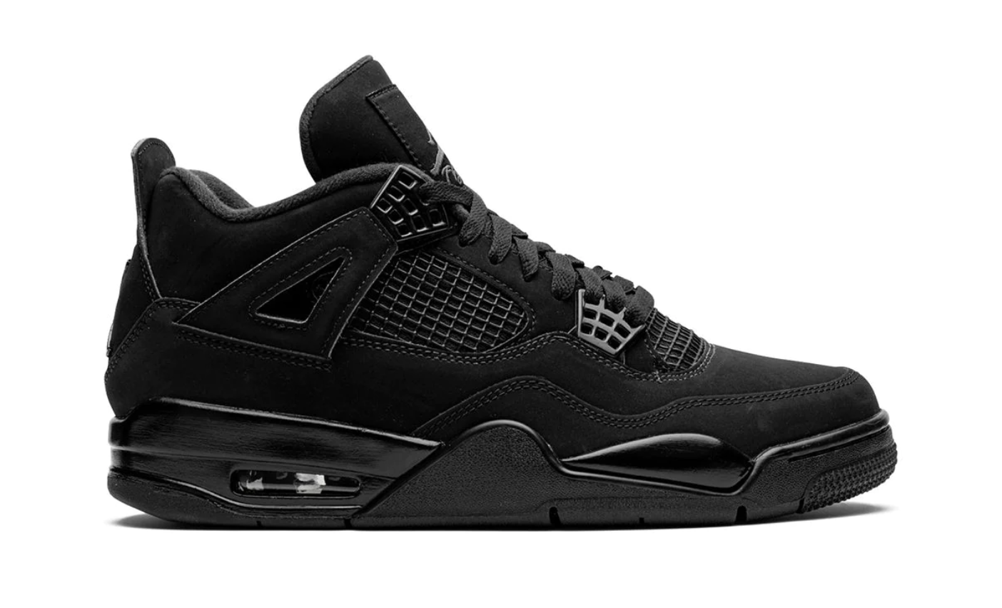 Jordan 4 Retro Black Cat negro OG con materiales premium en nubuck México