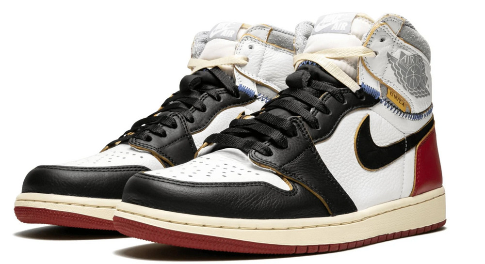 Jordan 1 Union Black Toe high con costuras visibles y look vintage colaboración México