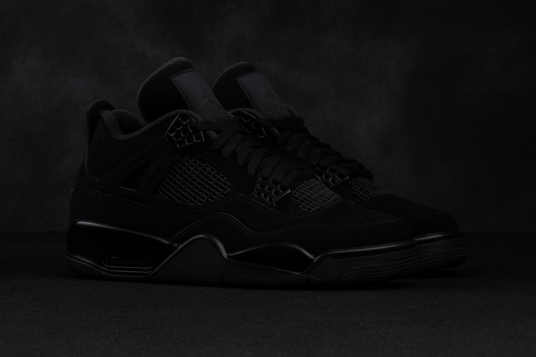 Jordan 4 Retro Black Cat negro OG con materiales premium en nubuck México