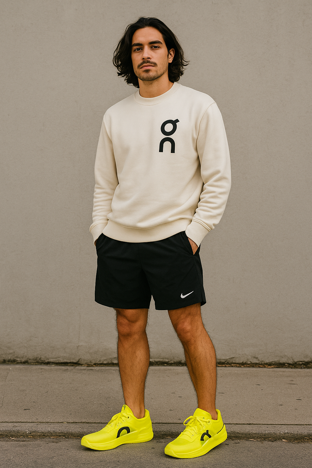 On Roger Pro Clay amarillo hombre – en outfit