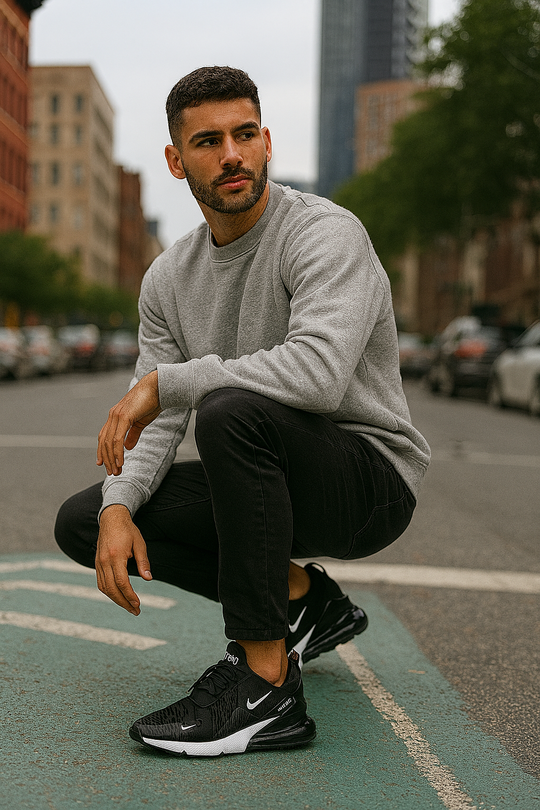 Nike Air Max 270 Negro con cámara Air grande para uso diario