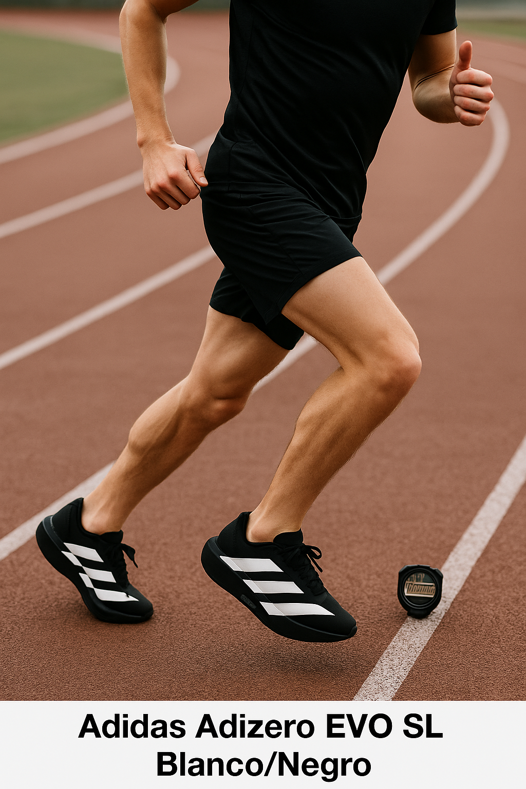 Adidas Adizero EVO SL Blanco/Negro para hombre, zapatillas de running ultraligeras con suela Continental y espuma Lightstrike Pro