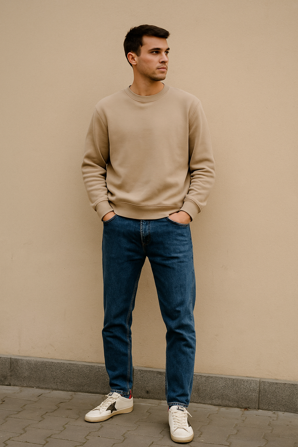 Golden Superstar Style – Blanco Hombre con Estrella Metálica y Talón Rojo