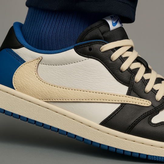 Tenis Nike Air Jordan 1 Low OG Travis Scott Fragment vista lateral