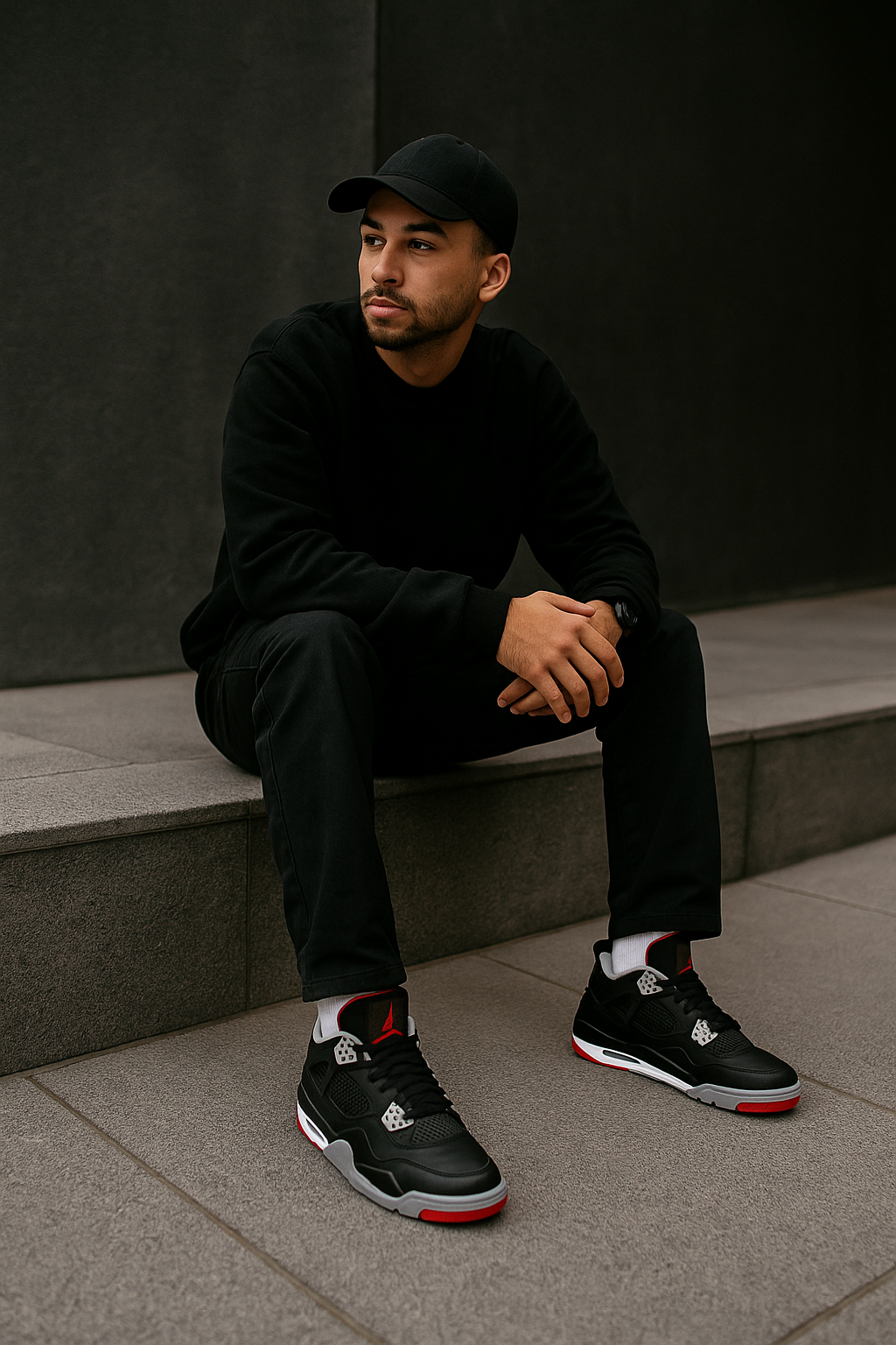 Jordan 4 Bred Reimagined 2019 negro con detalles rojos retro OG México