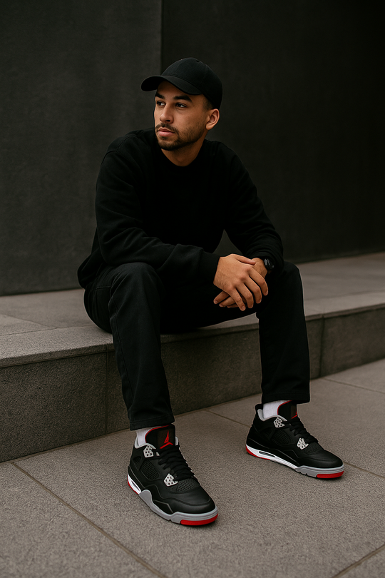 Jordan 4 Bred Reimagined 2019 negro con detalles rojos retro OG México