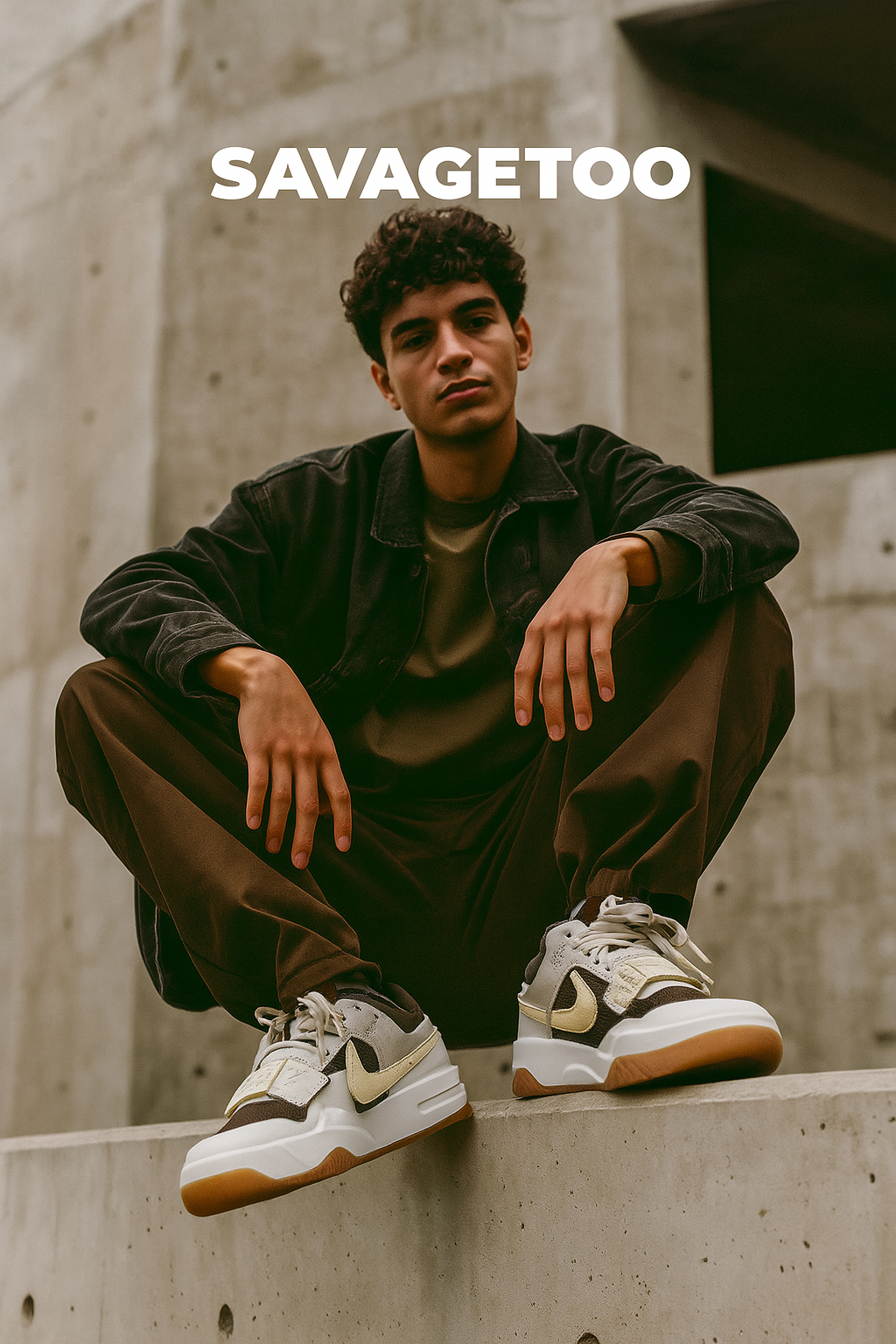 Jordan Jumpman Jack Travis Scott Sail Brown beige con Swoosh invertido y suela marrón México