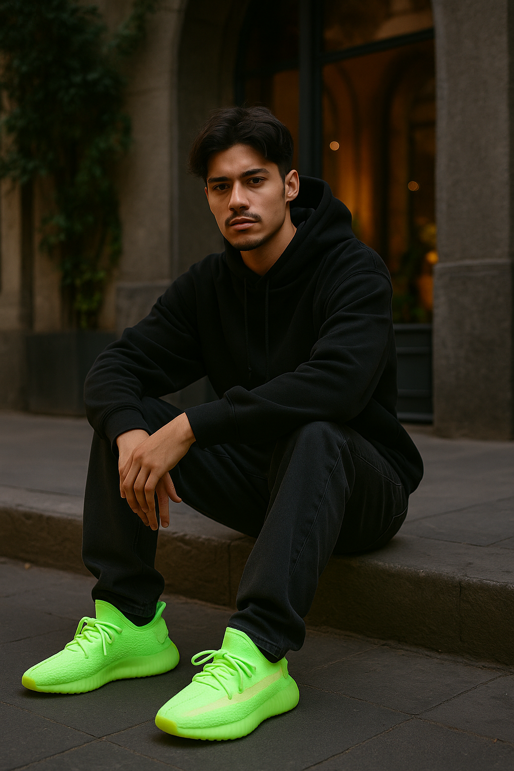 Tenis Adidas Yeezy Boost 350 V2 Glow in the Dark México vista lateral.