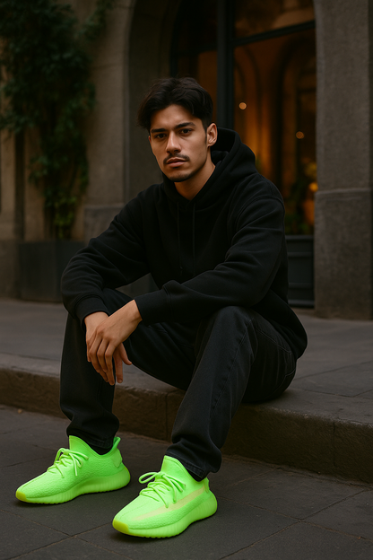 Tenis Adidas Yeezy Boost 350 V2 Glow in the Dark México vista lateral.